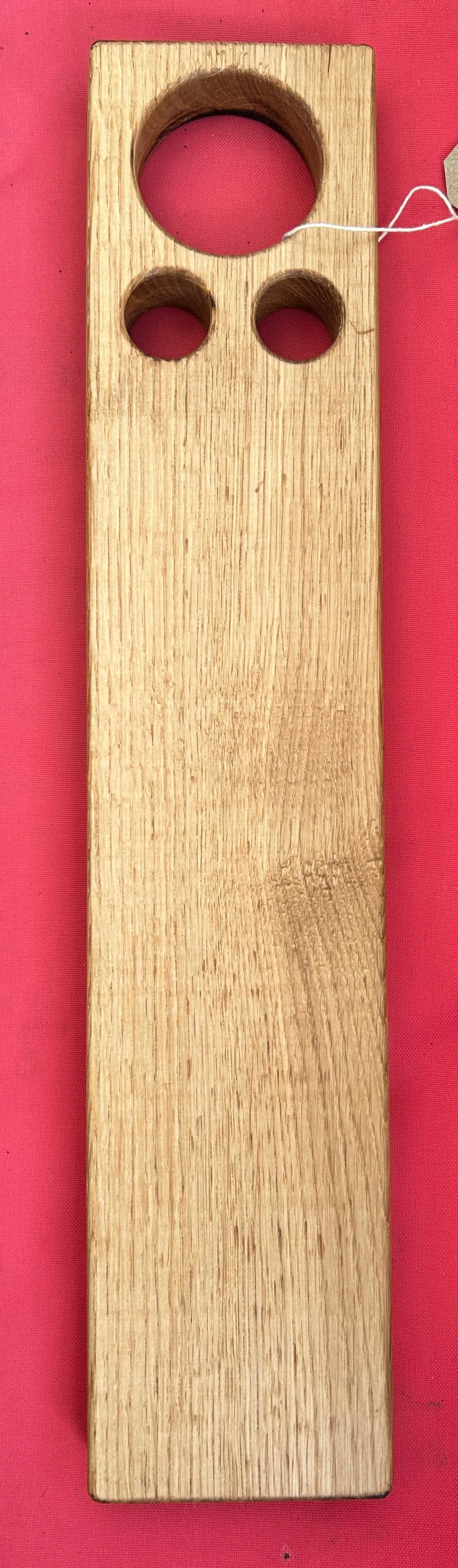 Chopping board made from one piece of oak, with 3 holes. Oiled. 1437 6535