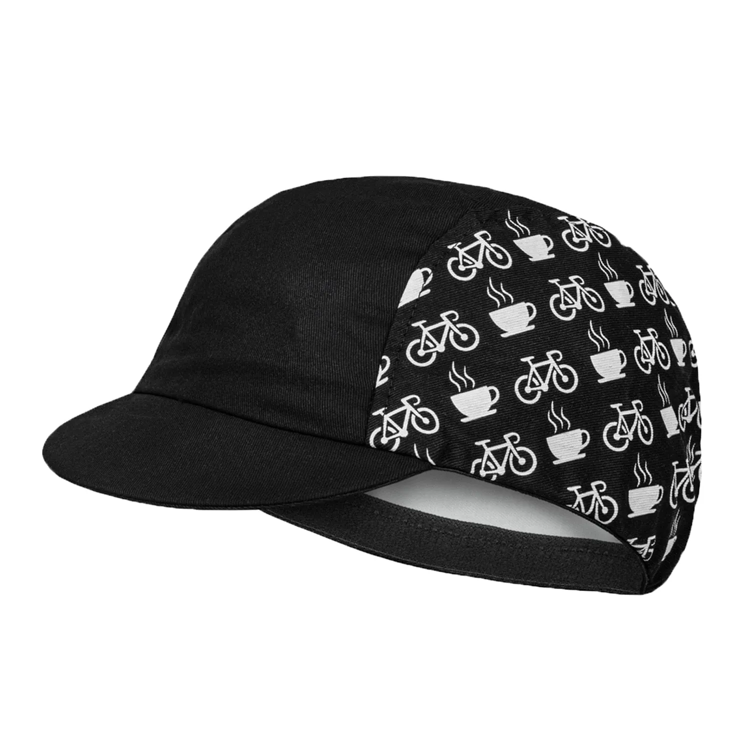 Classic Retro Coffee Ride Bike Polyester Cycling Caps Black White Quick Drying Breathable Summer Bicycle Balaclava Cool