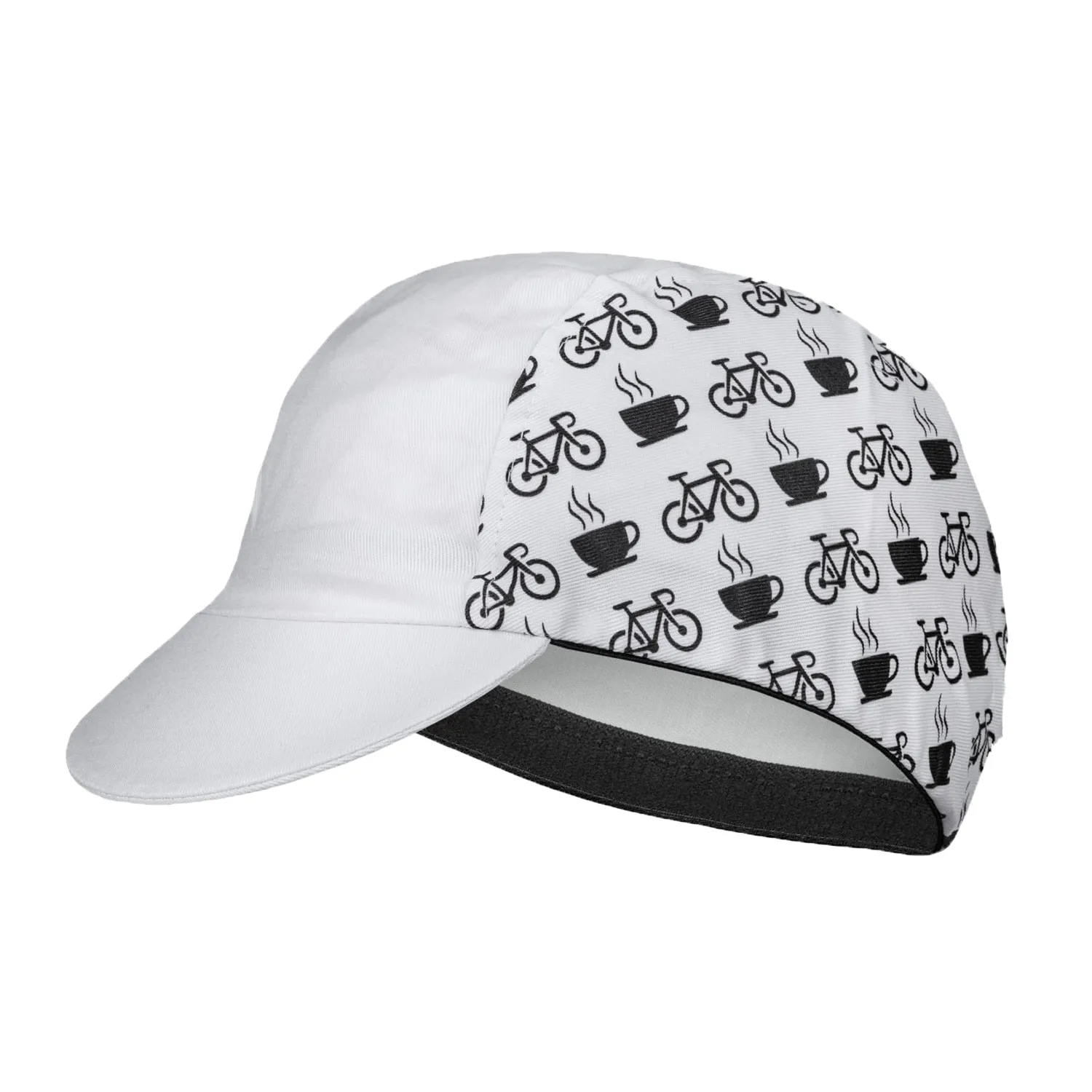 Classic Retro Coffee Ride Bike Polyester Cycling Caps Black White Quick Drying Breathable Summer Bicycle Balaclava Cool