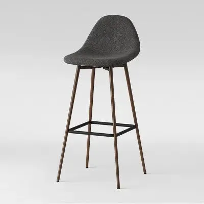 Copley Upholstered Barstool with Faux Leather Dark Gray - Project 62