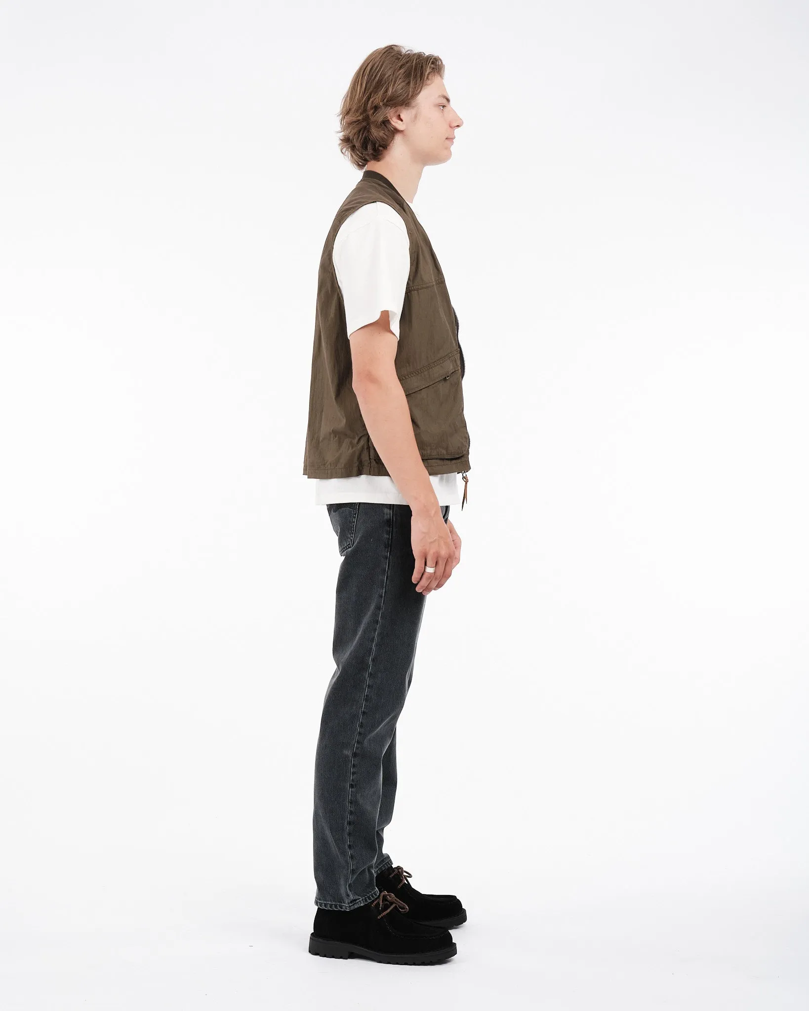 COTTON NYLON UTILITY VEST ARMY GREEN