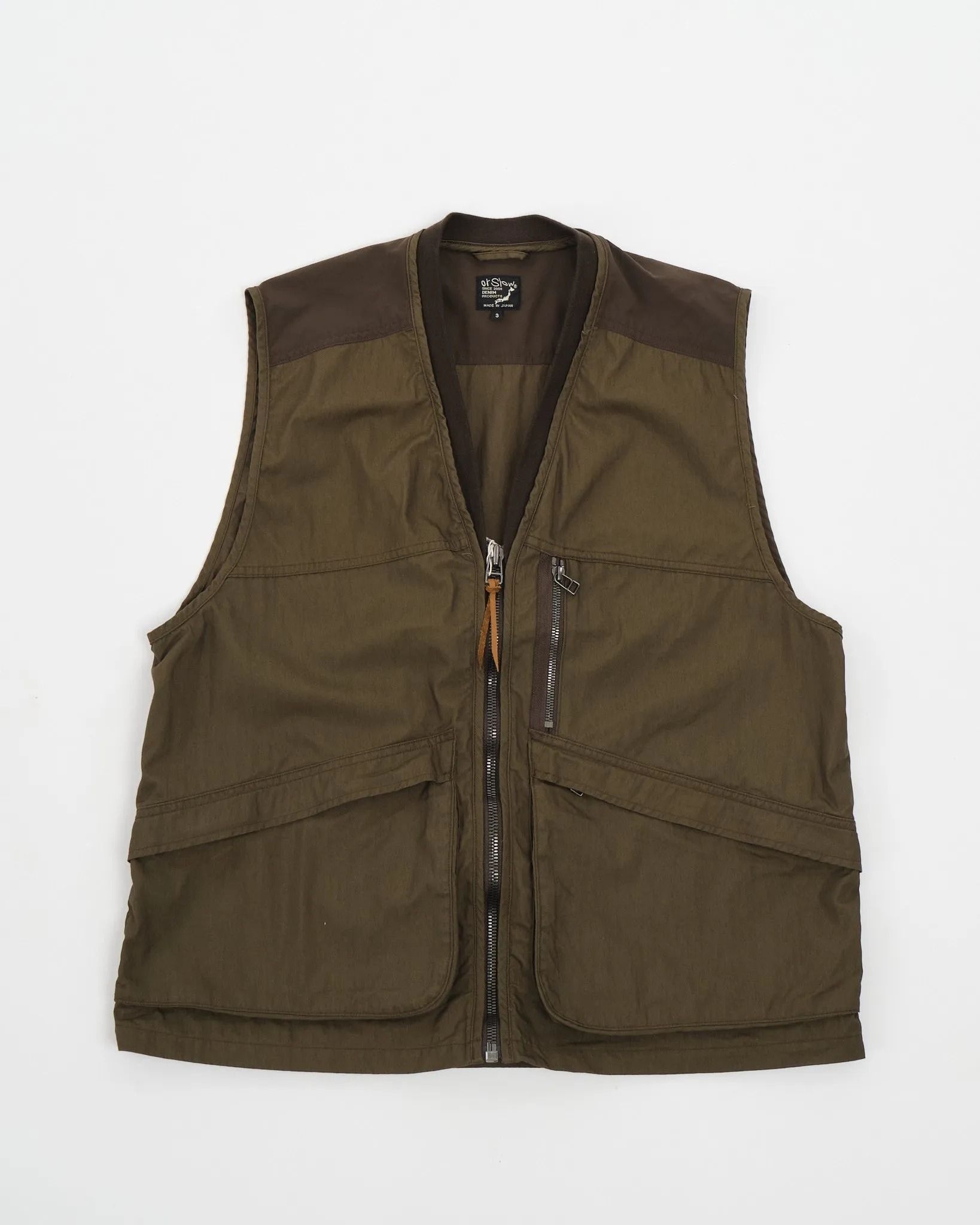 COTTON NYLON UTILITY VEST ARMY GREEN