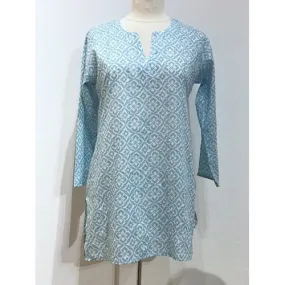 Cotton Tunic Top Light Blue