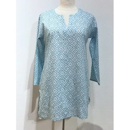 Cotton Tunic Top Light Blue