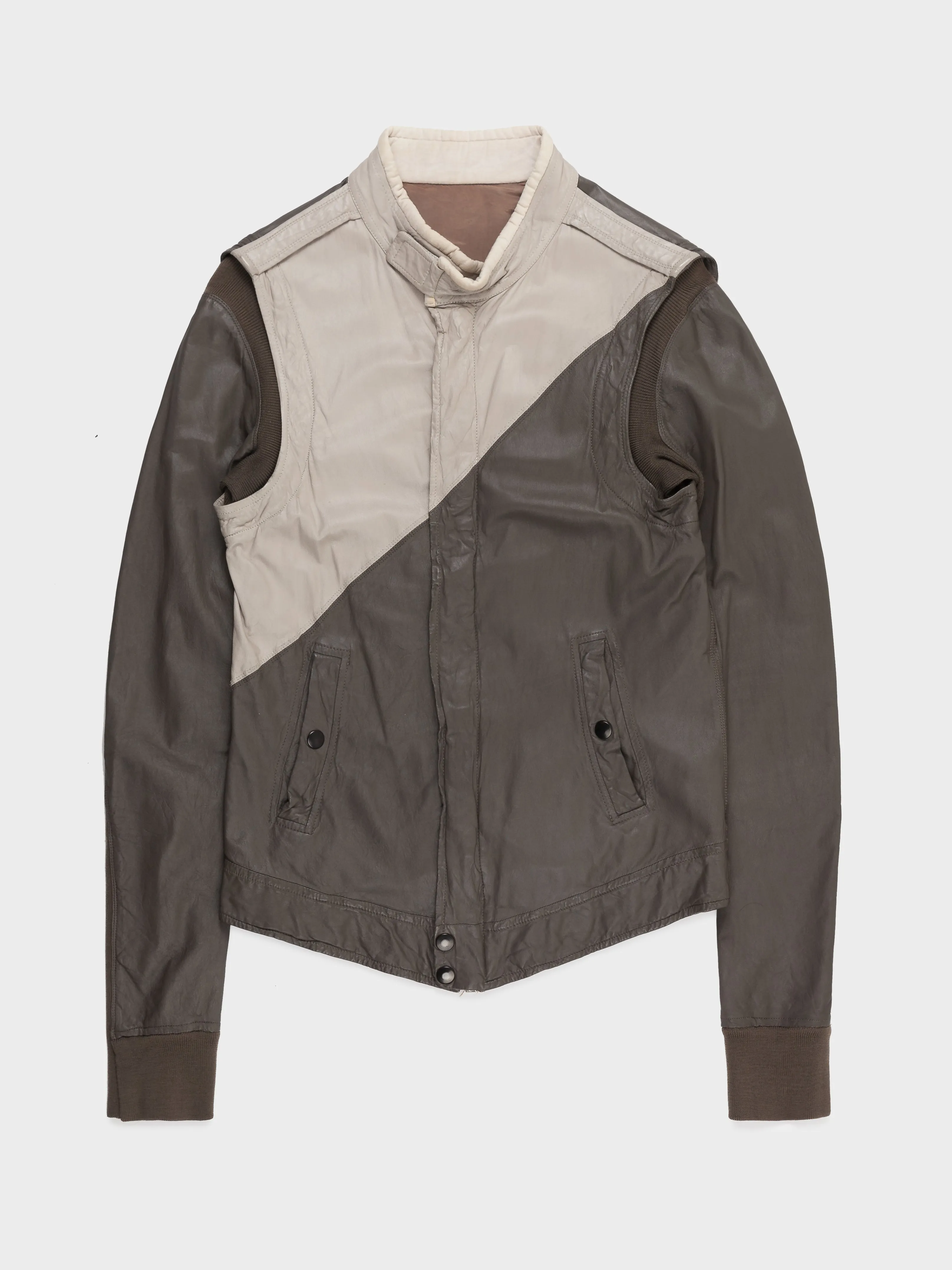 'Creatch' Two-Tone Leather Rider Jacket