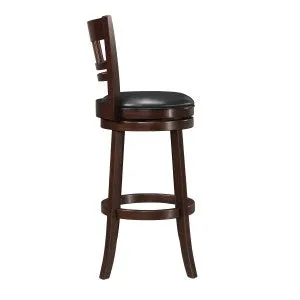 Dark Cherry 360 degree Solid Wood Swivel Pub Chair - 29"