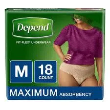 Depend Fit-Flex Incontinence Underwear for Women, Maximum Absorbency.