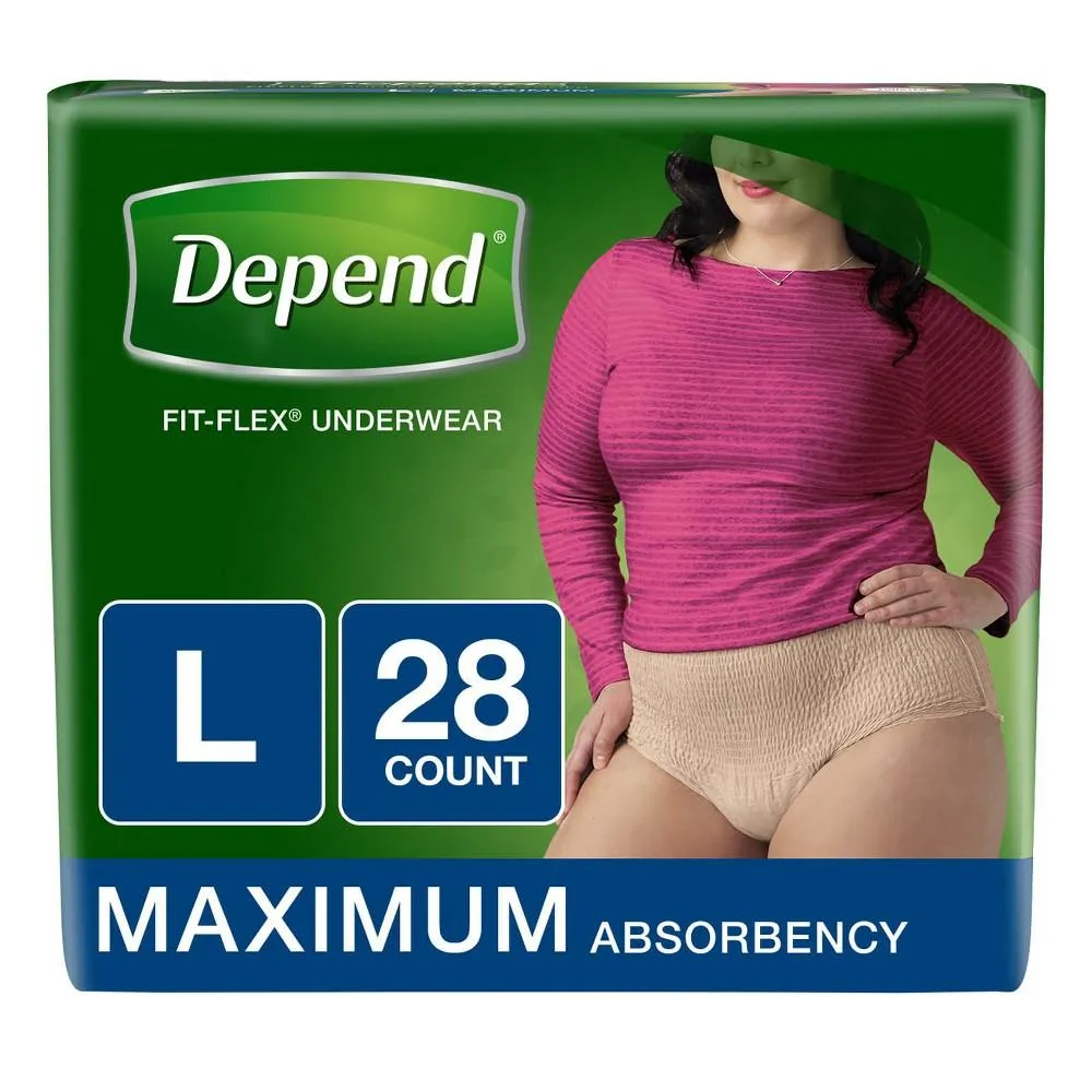 Depend Fit-Flex Incontinence Underwear for Women, Maximum Absorbency.