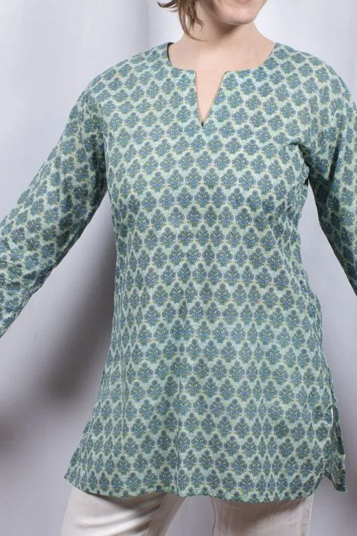 Dolma Cotton Tunic Mint Botanical