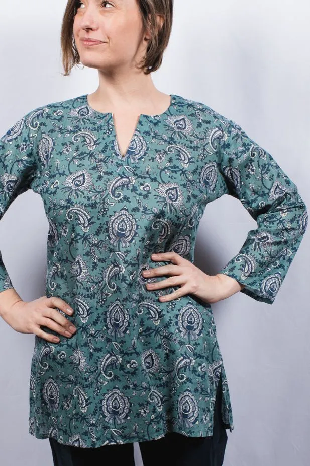 Dolma Cotton Tunic Top Alby Jade