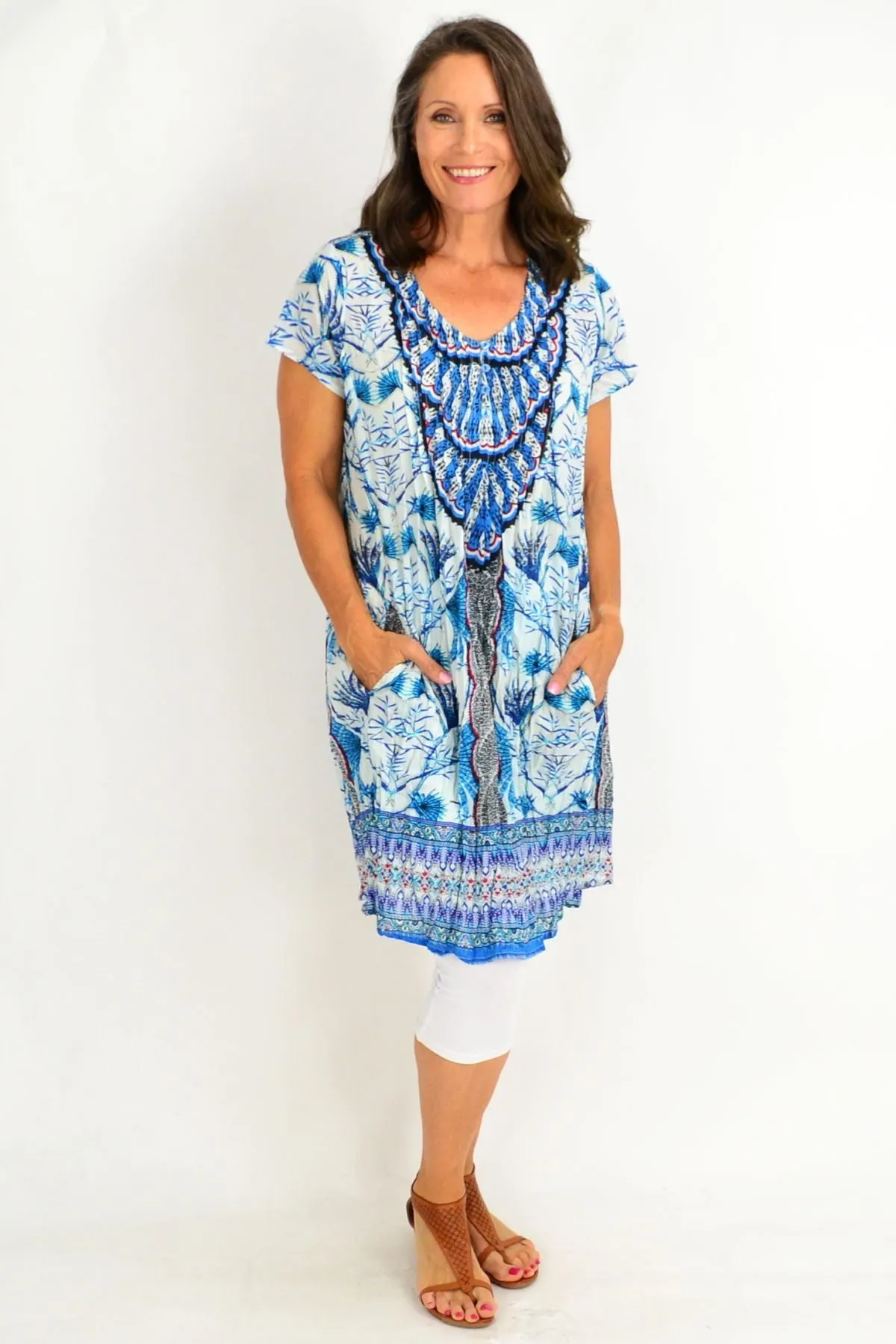 Dream Catcher Blue Tunic Top