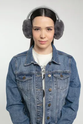 EDIE FAUX FUR EARMUFF IN GREY