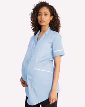 Erin Maternity Healthcare Tunic - Sky Blue / White