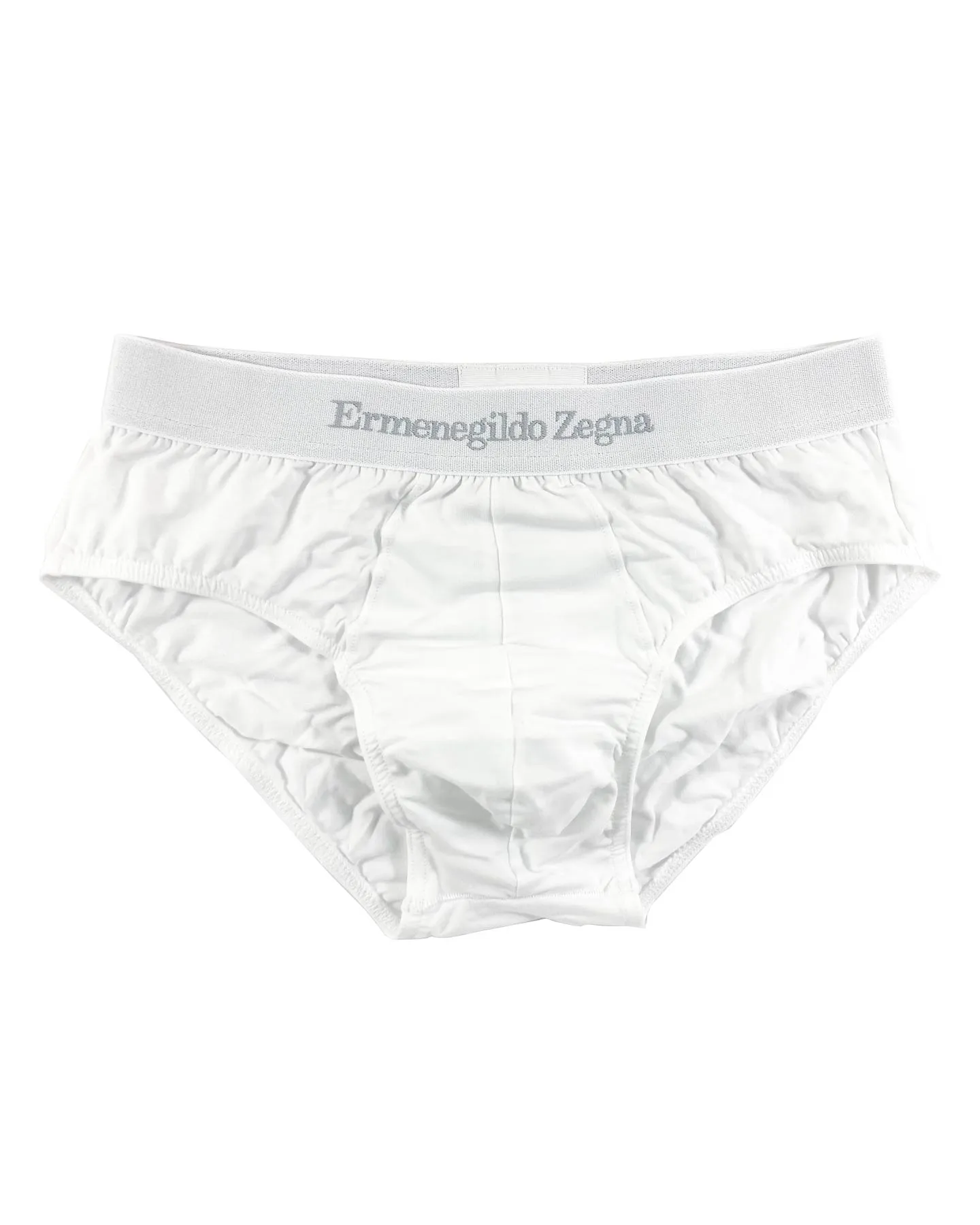 Ermenegildo Zegna Underwear White Stretch Cotton Midi Brief XXL