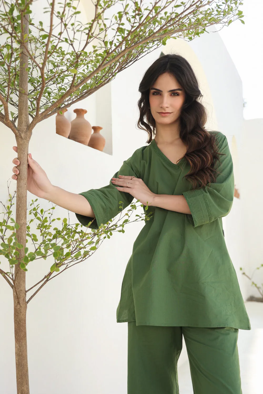 Everyday Calm Olive Cotton Co-ord set