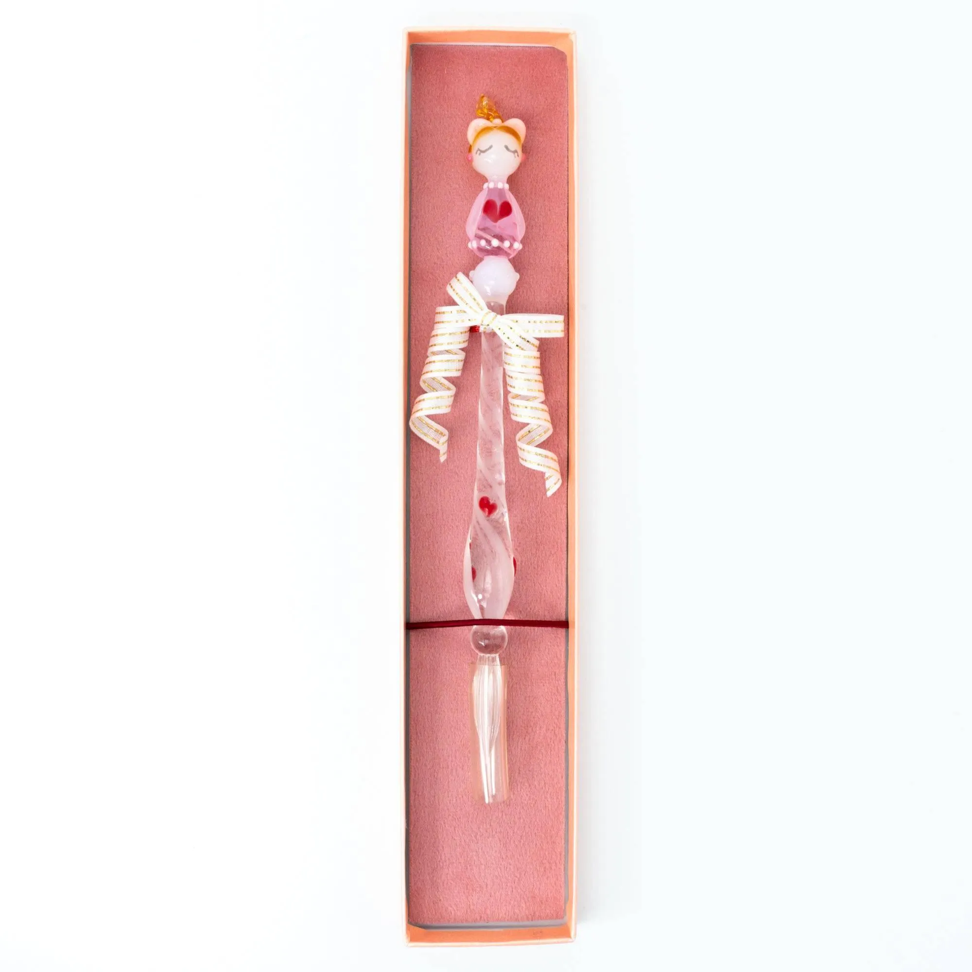 Fashionable Lady Lovery-Chan Glass Dip Pen | Heart Pattern