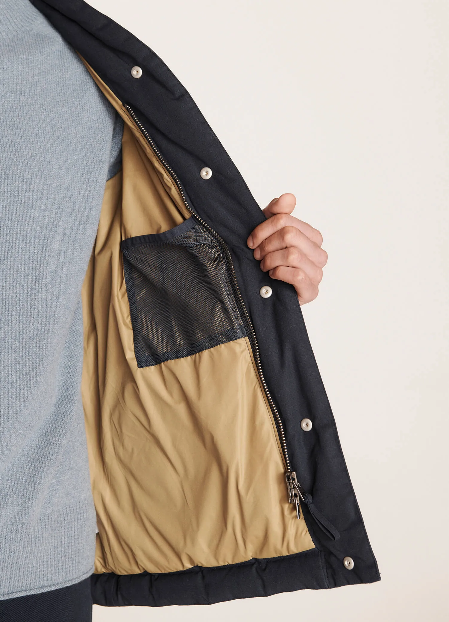 Feather Downs Cordura Ripstop Coat - Navy