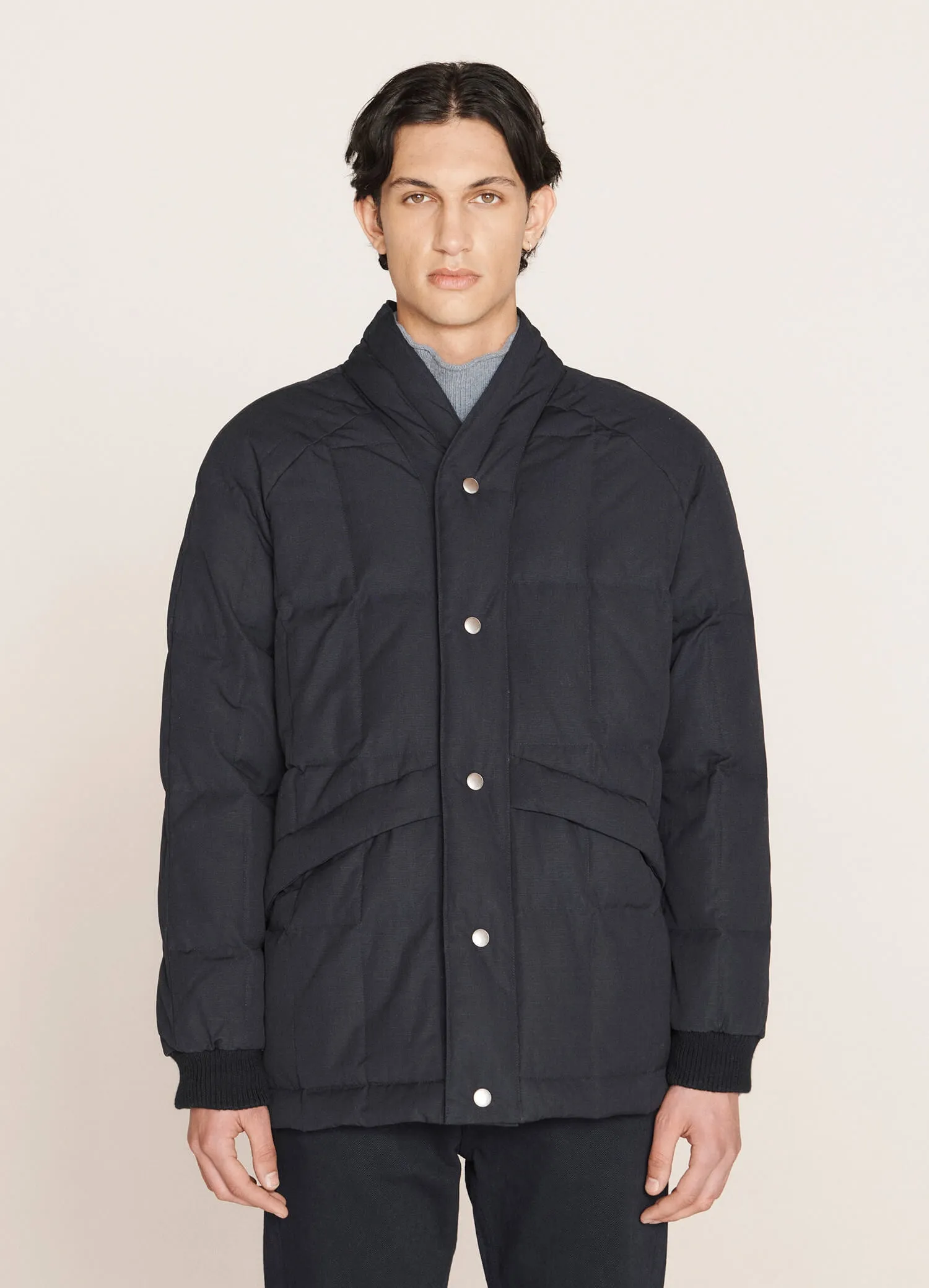 Feather Downs Cordura Ripstop Coat - Navy