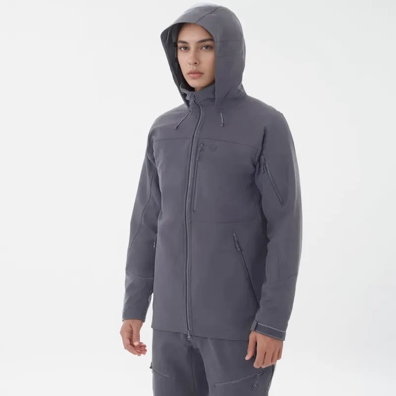 FHM Stream Water Resistant Softshell Jacket with Hood Grey