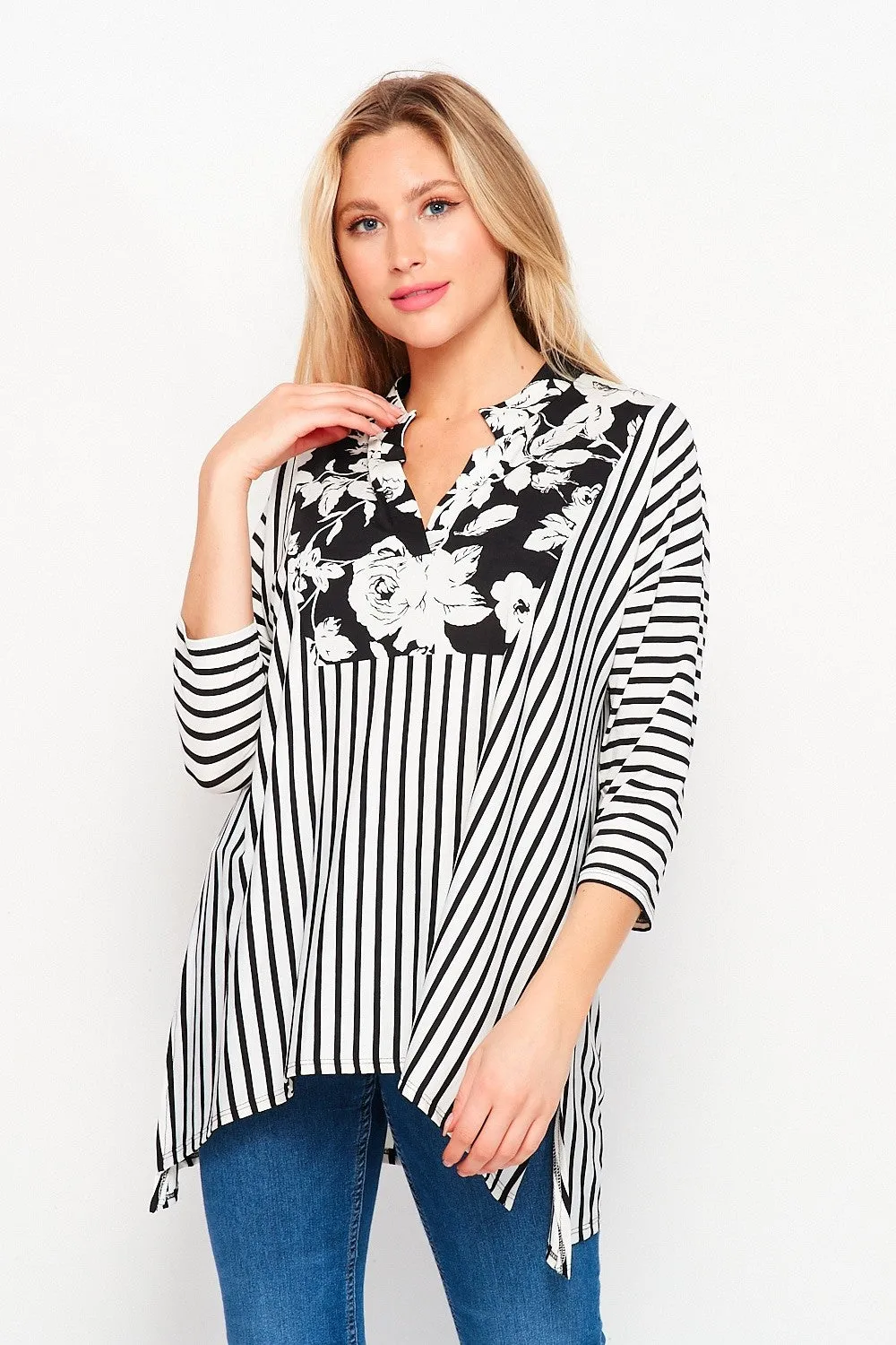 Floral & Striped Gabby Top