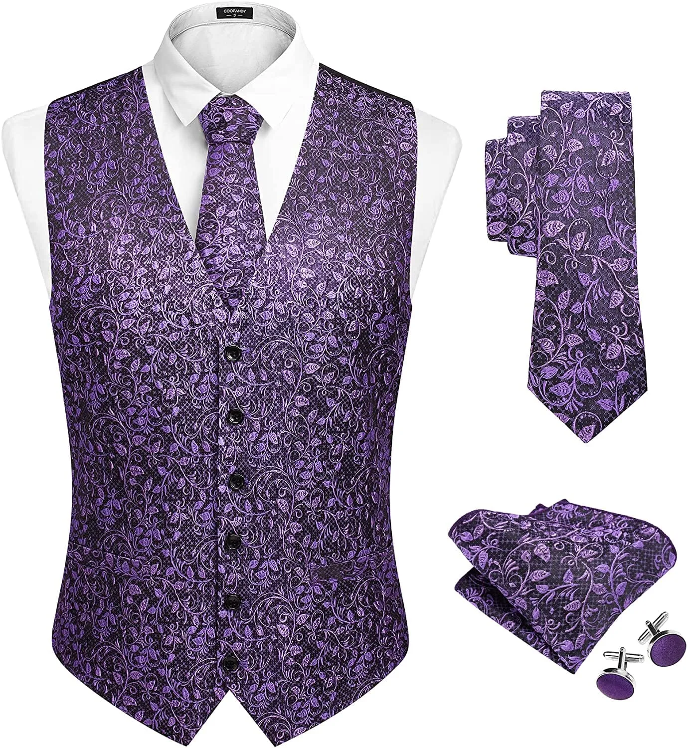 Floral Vest 4Pcs Suit (US Only)