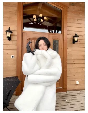 Fluffy Faux Rabbit Fur Coat