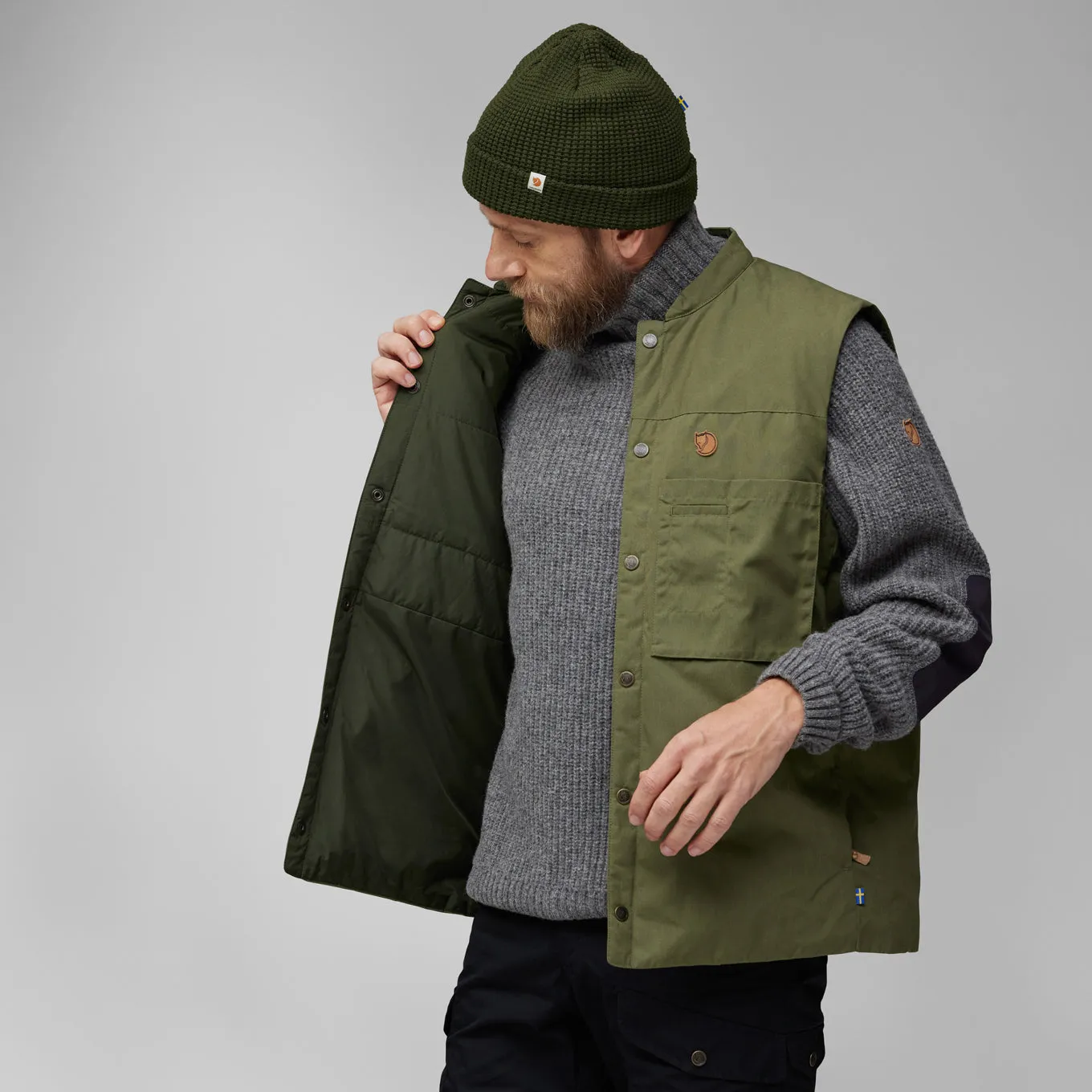 FR Singi Padded Vest Men Laurel Green