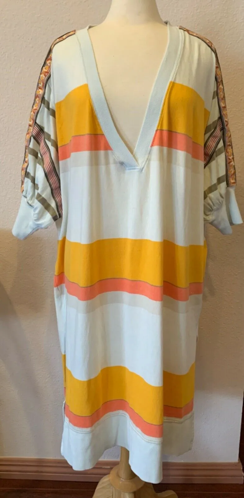 Free People Beachy Stripe Bonanza Oversized Tunic Dress, Size Small