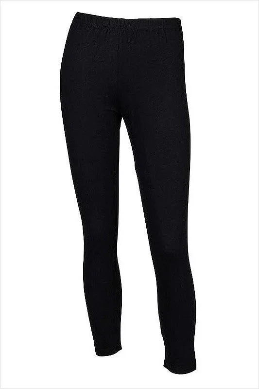 Full Length Black Cotton Leggings