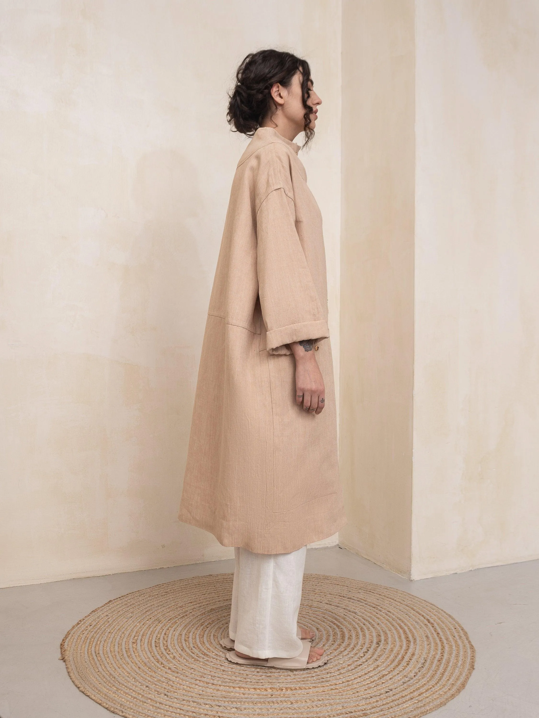 Fylla Wide Coat With Stand-Up Collar