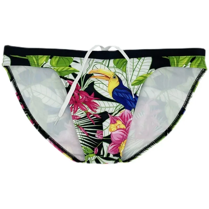 Geometric Printed Super Low Cut Briefs