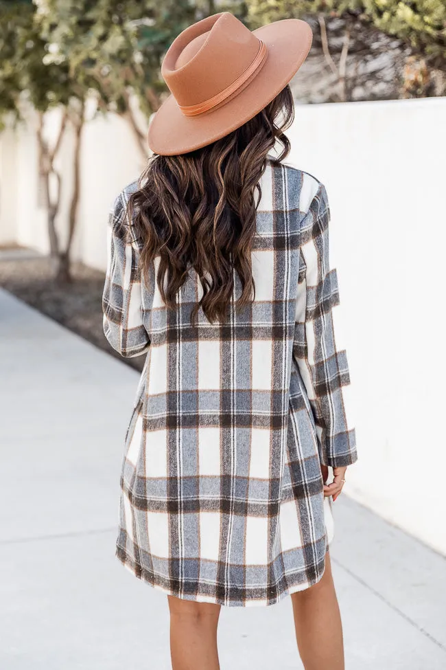 Get On Board Grey Plaid Coat FINAL SALE