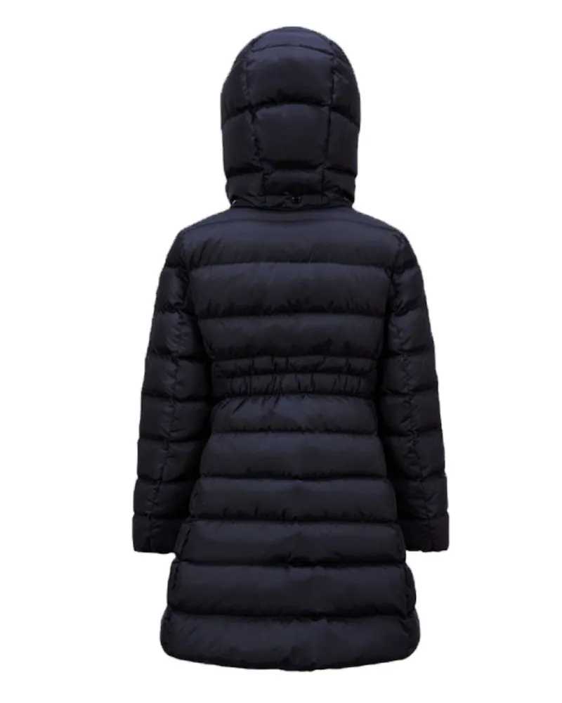 Girls Navy Charpal Long Down Jacket