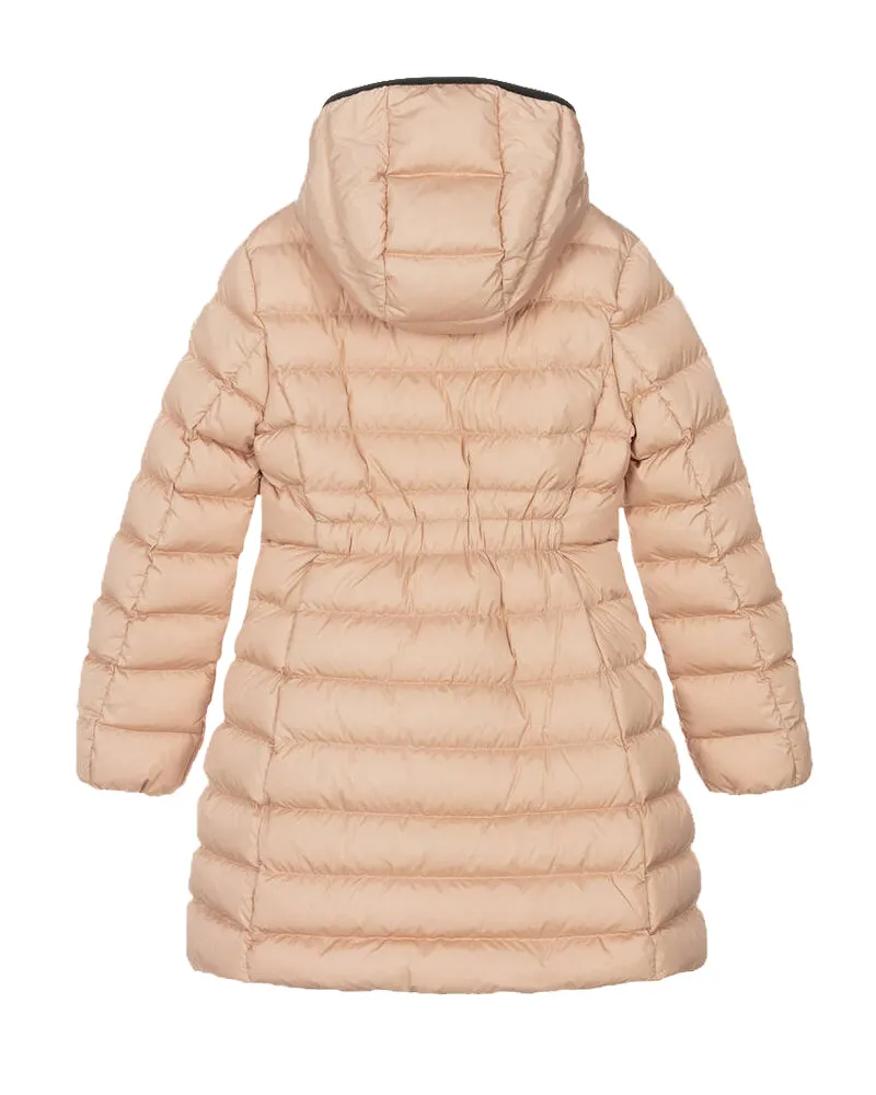 Girls Pink Charpal Long Down Jacket