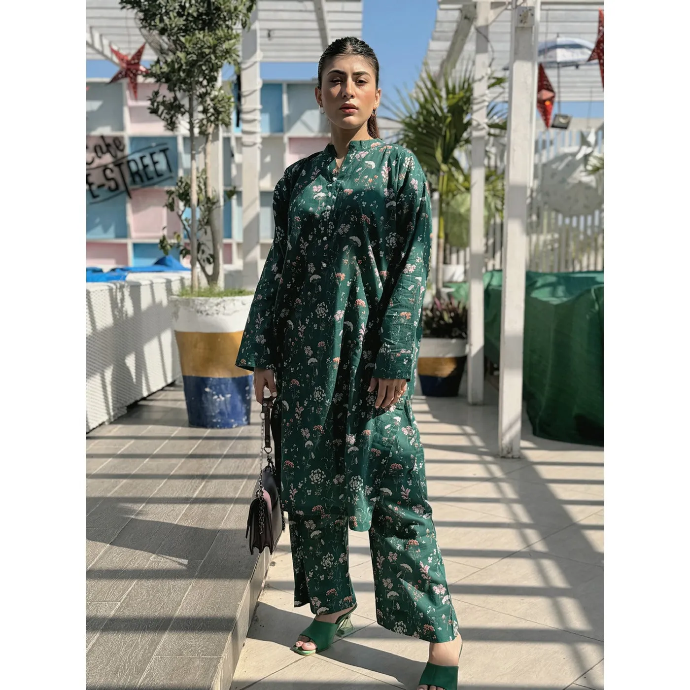 Green Floral Co-Ord Matching Set