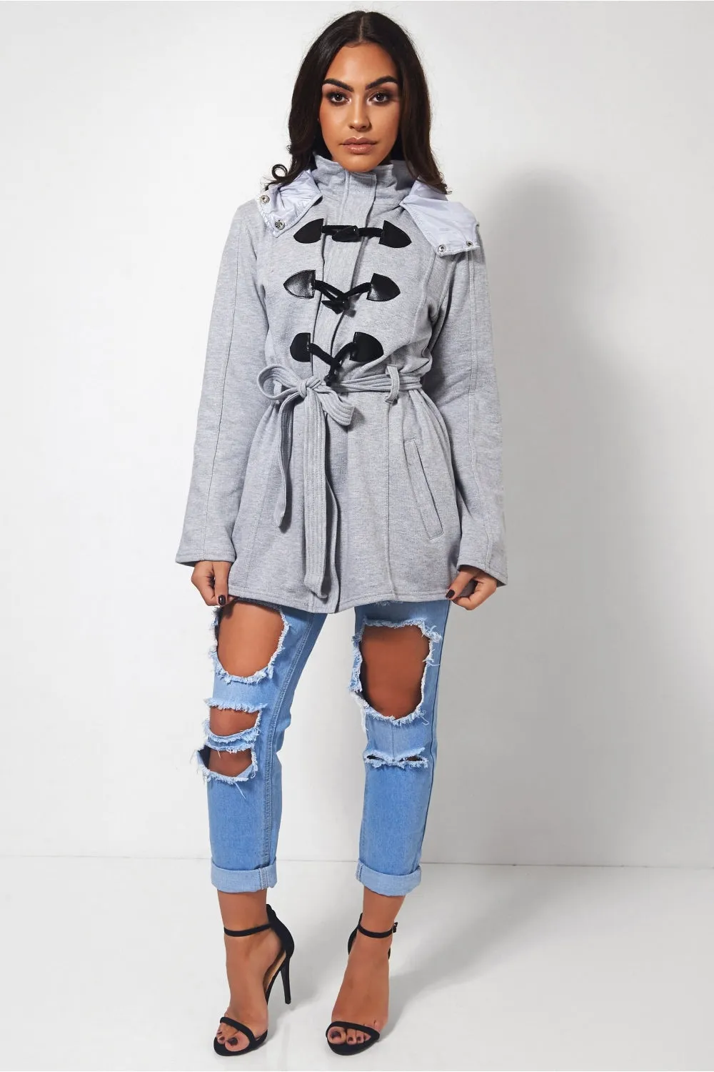 Grey Toggle Duffle Style Coat