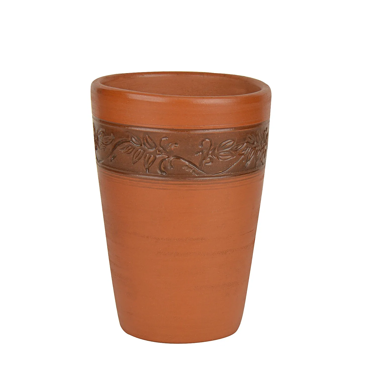 Handcrafted Earthenware Lassi Glasses (Brown, Set of 2, 450 ml)