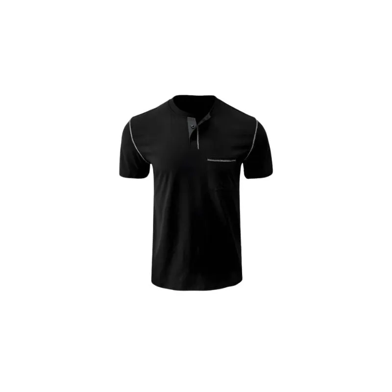 Henley Cotton Polo Shirt Solid Colors