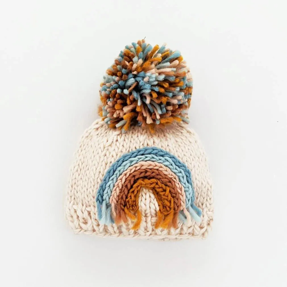 Huggalugs Teal Rainbow Knit Beanie