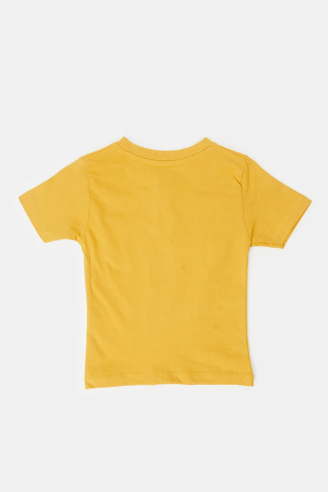 Infant Boys Mustard Printed T-Shirt