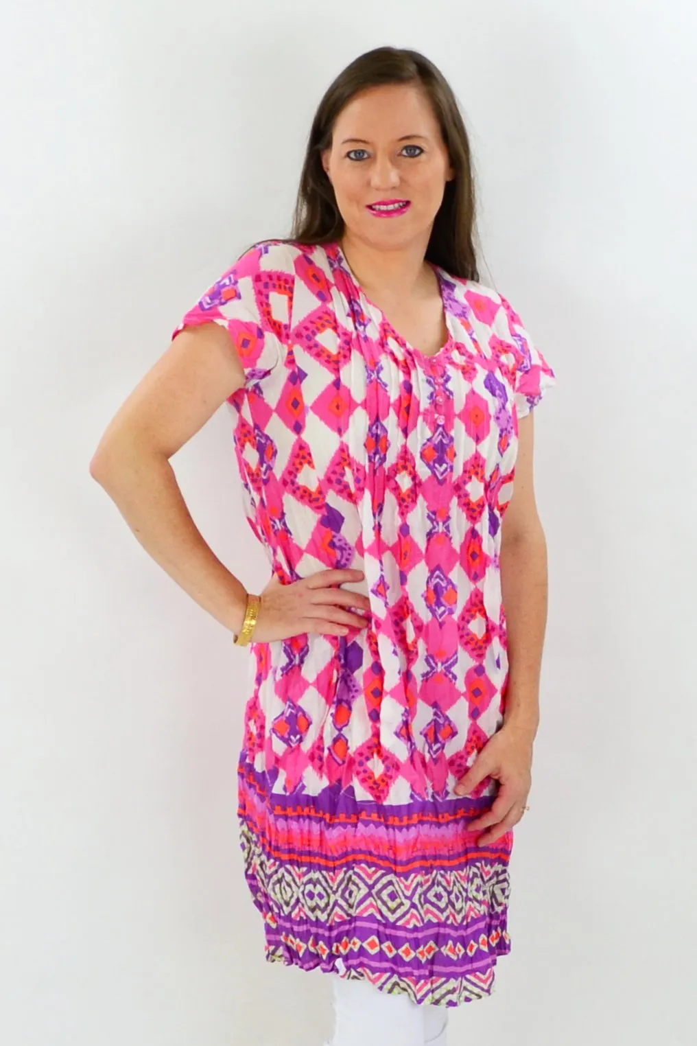 Jaipur Pink Pattern Tunic Dress