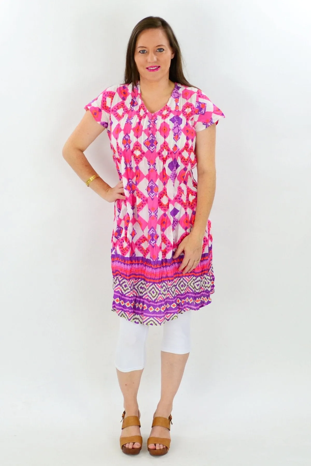 Jaipur Pink Pattern Tunic Dress