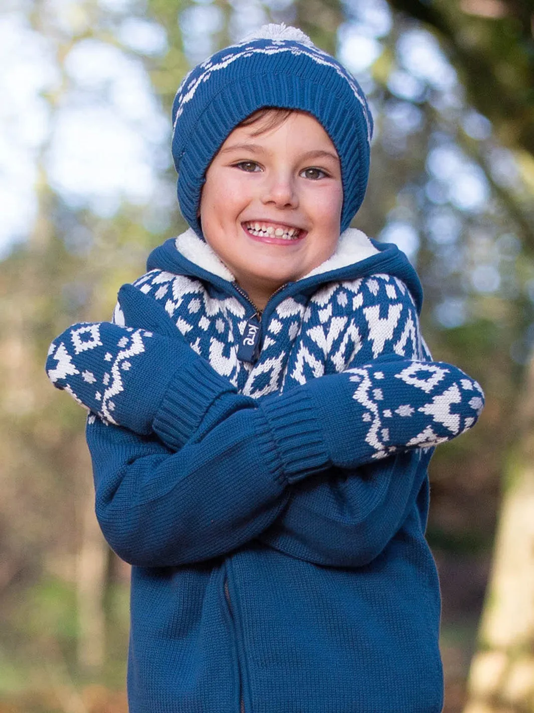 Kite Jurassic Hat and Mittens Set Navy