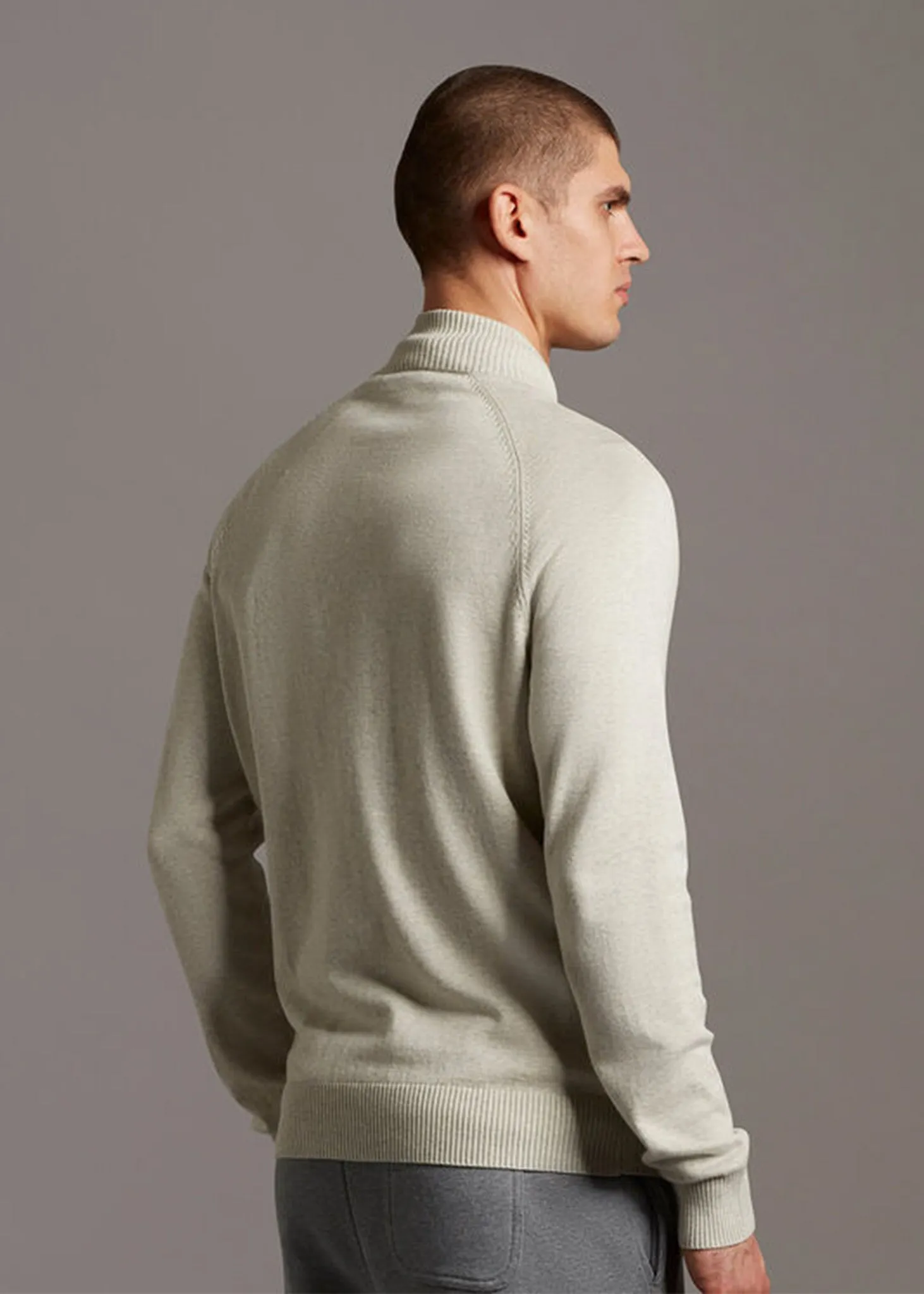 Knitted zip through - light grey marl