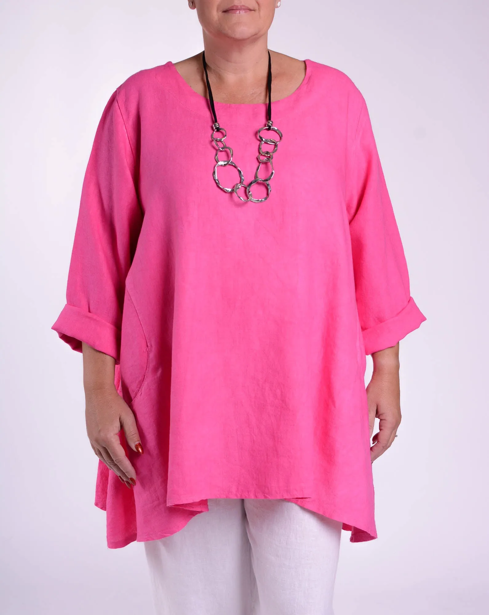 Lagenlook Heavy Linen Quirky Tunic - 9415