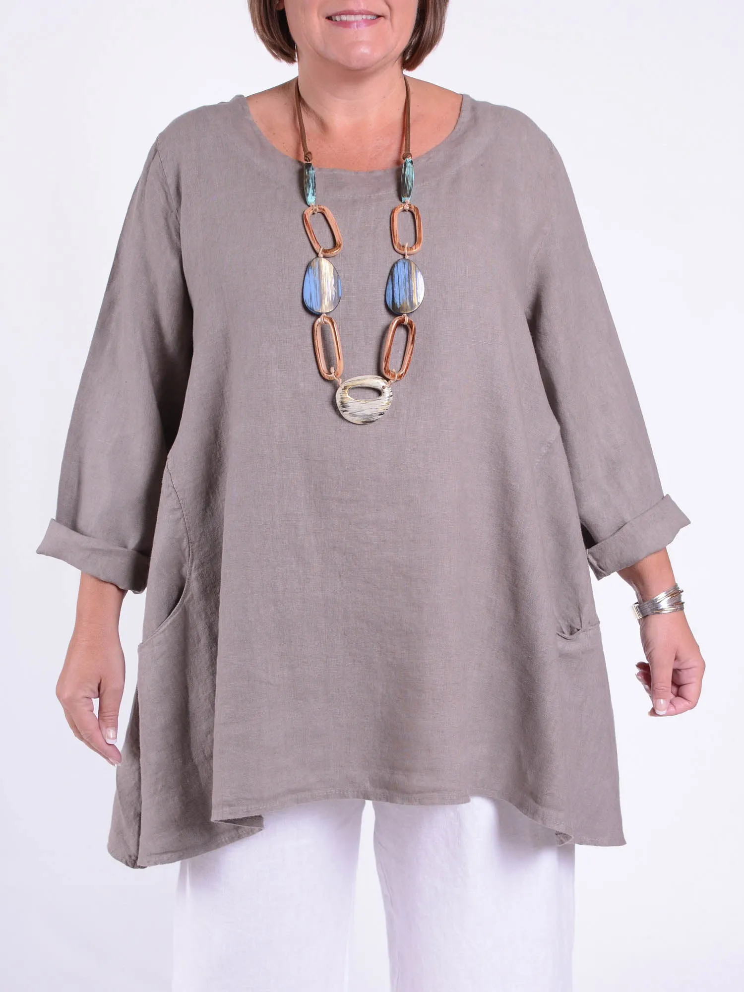 Lagenlook Heavy Linen Quirky Tunic - 9415