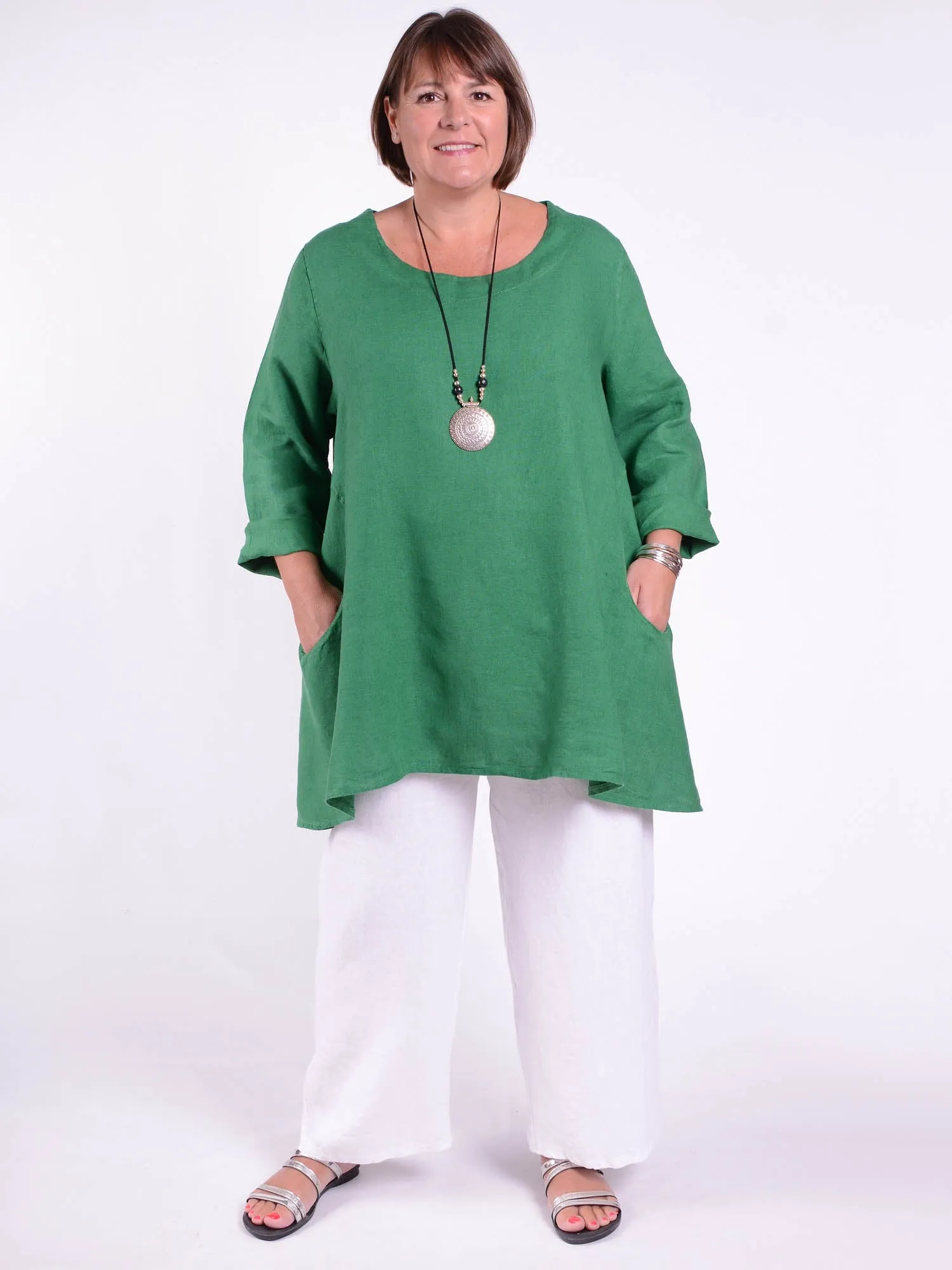 Lagenlook Heavy Linen Quirky Tunic - 9415