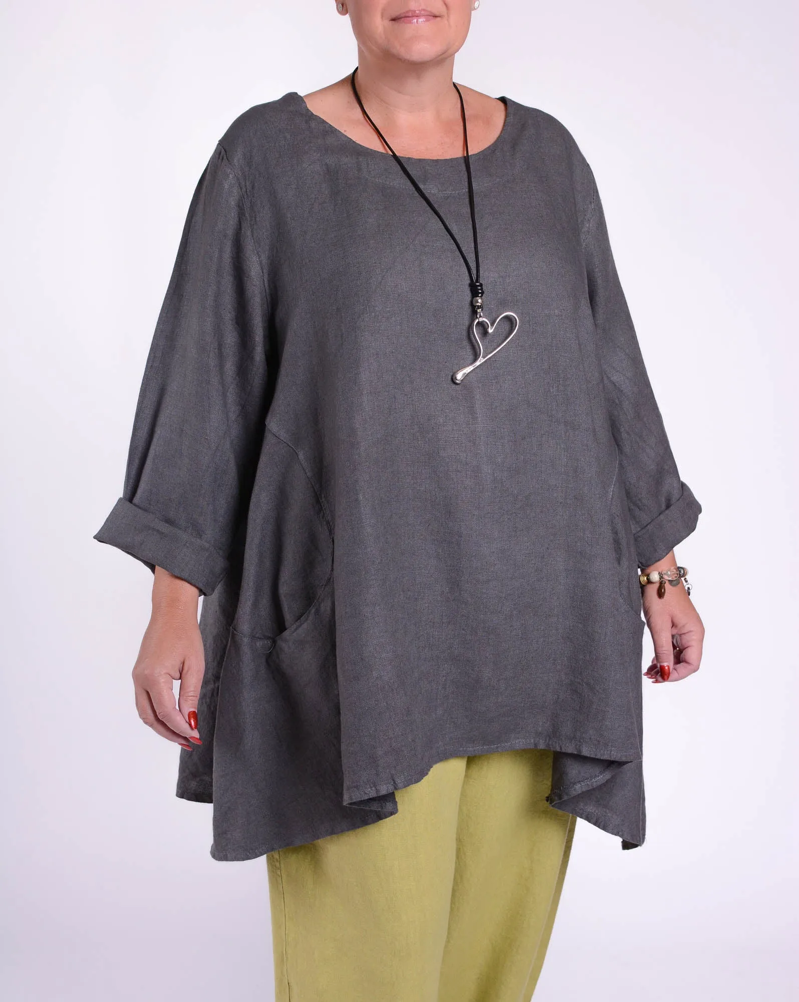 Lagenlook Heavy Linen Quirky Tunic - 9415