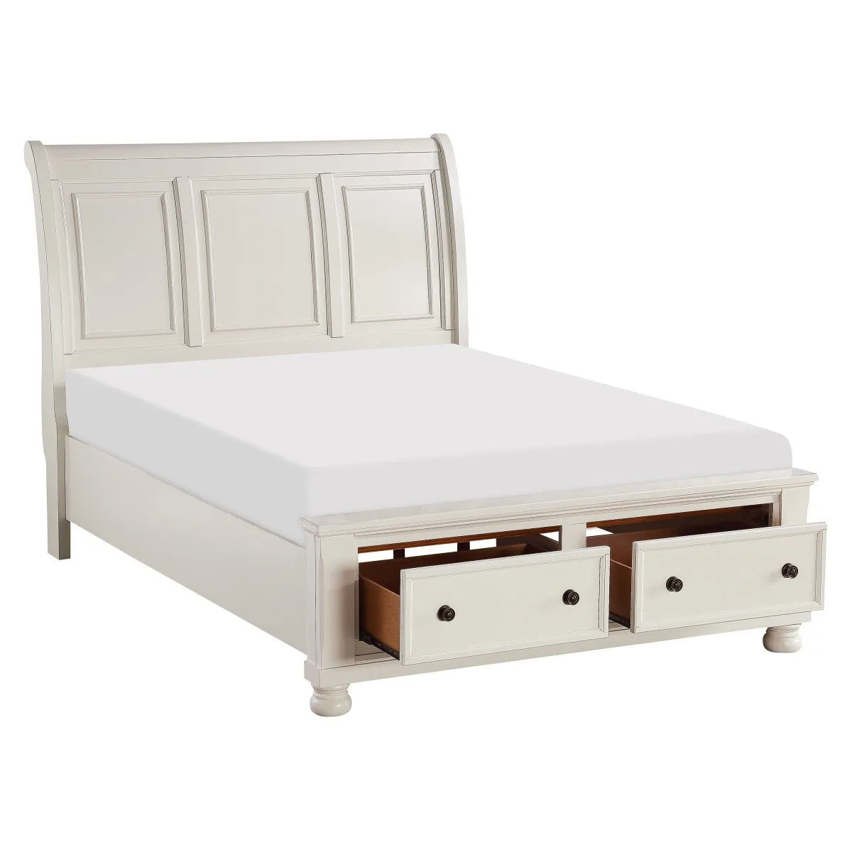 Laurelin White Collection Storage Bed