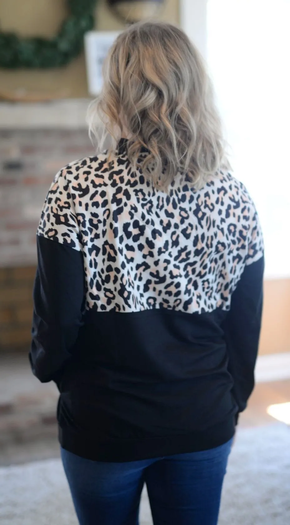 Leopard Zip Up Pullover